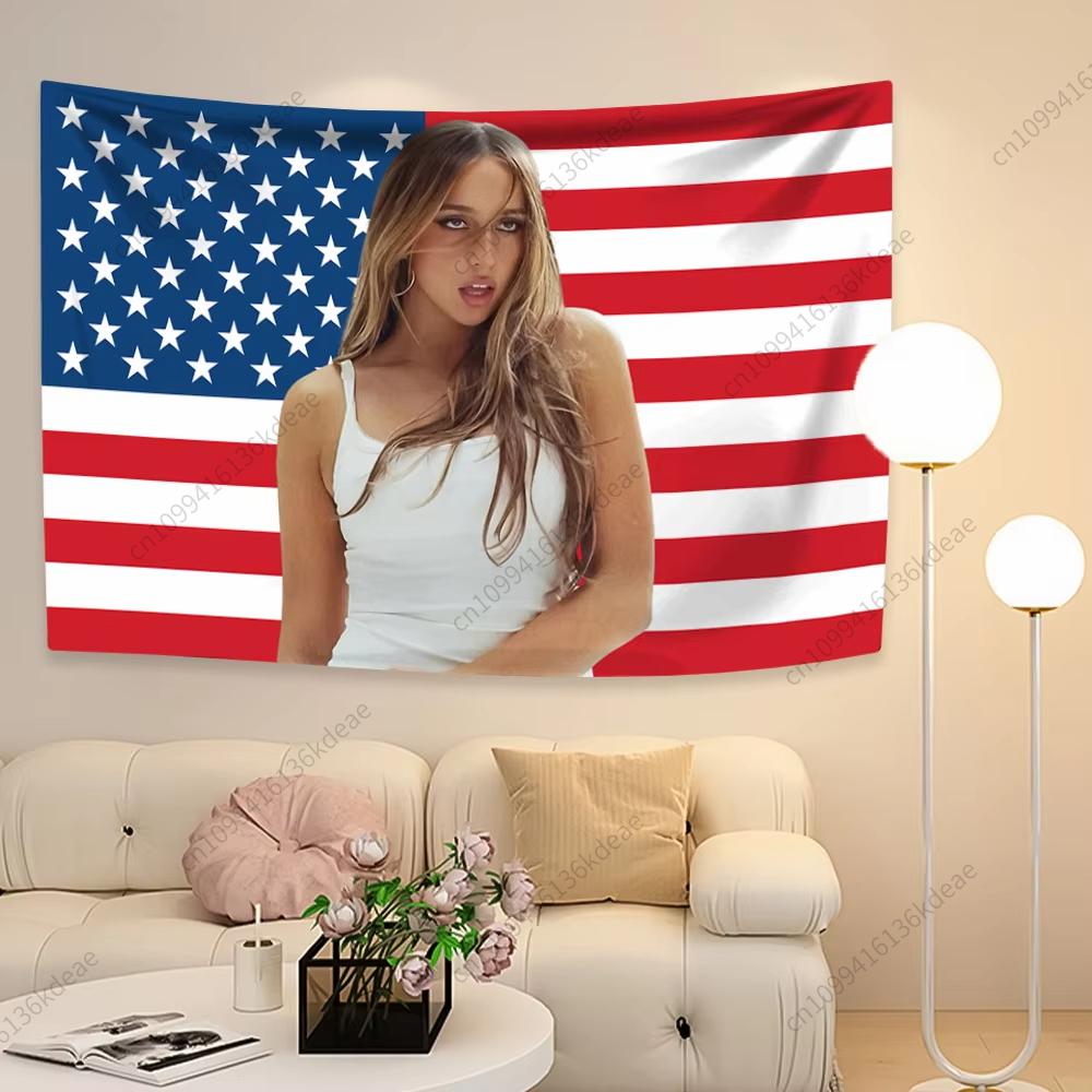 Rosa Amerikanische Flagge Sängerin Tate Mcraes Wandteppich Wandbehang Wandteppiche Ästhetische Tapeten Hintergrund Konzertbanner Raumdekoration