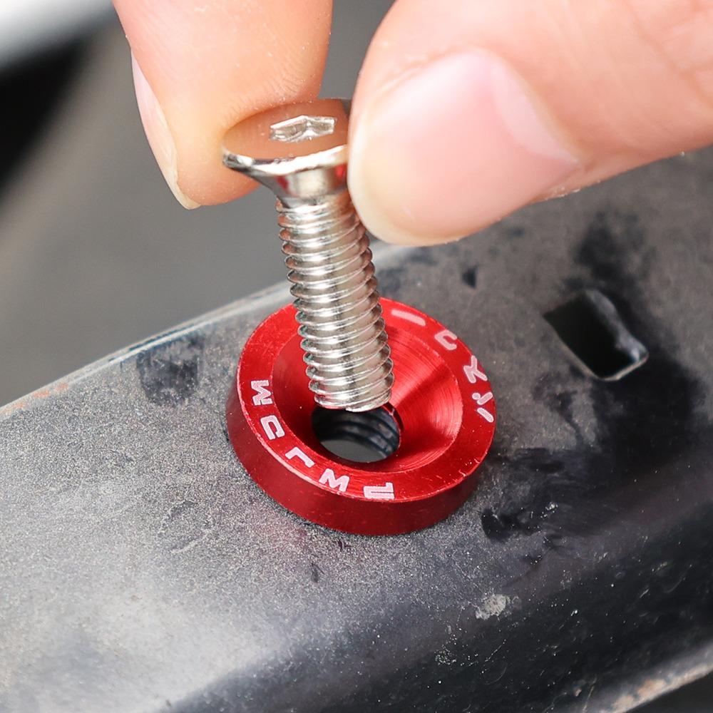 Style JDM Rondella per parafango auto Bullone targa Vite M6 Guarnizione in alluminio Kit di abbellimento vano motore Fissaggio paraurti Modifica
