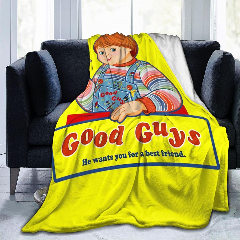 Good Guys Dětská hra Chucky Deku Fleece Potisk Multifunkční Super Měkké Přehozy pro Domov Auto Prošívaná deka