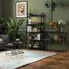Bookshelf Storage Unit, Slanted 5-Tier, Industrial Style, 70 x 35 x 150 cm, Black