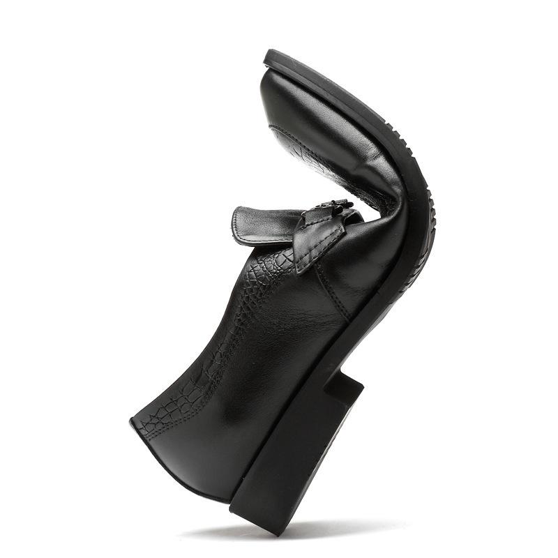 Men's Genuine Leather Pointed Toe Loafers - Non-Slip, Low Heel, Business Casual Shoes