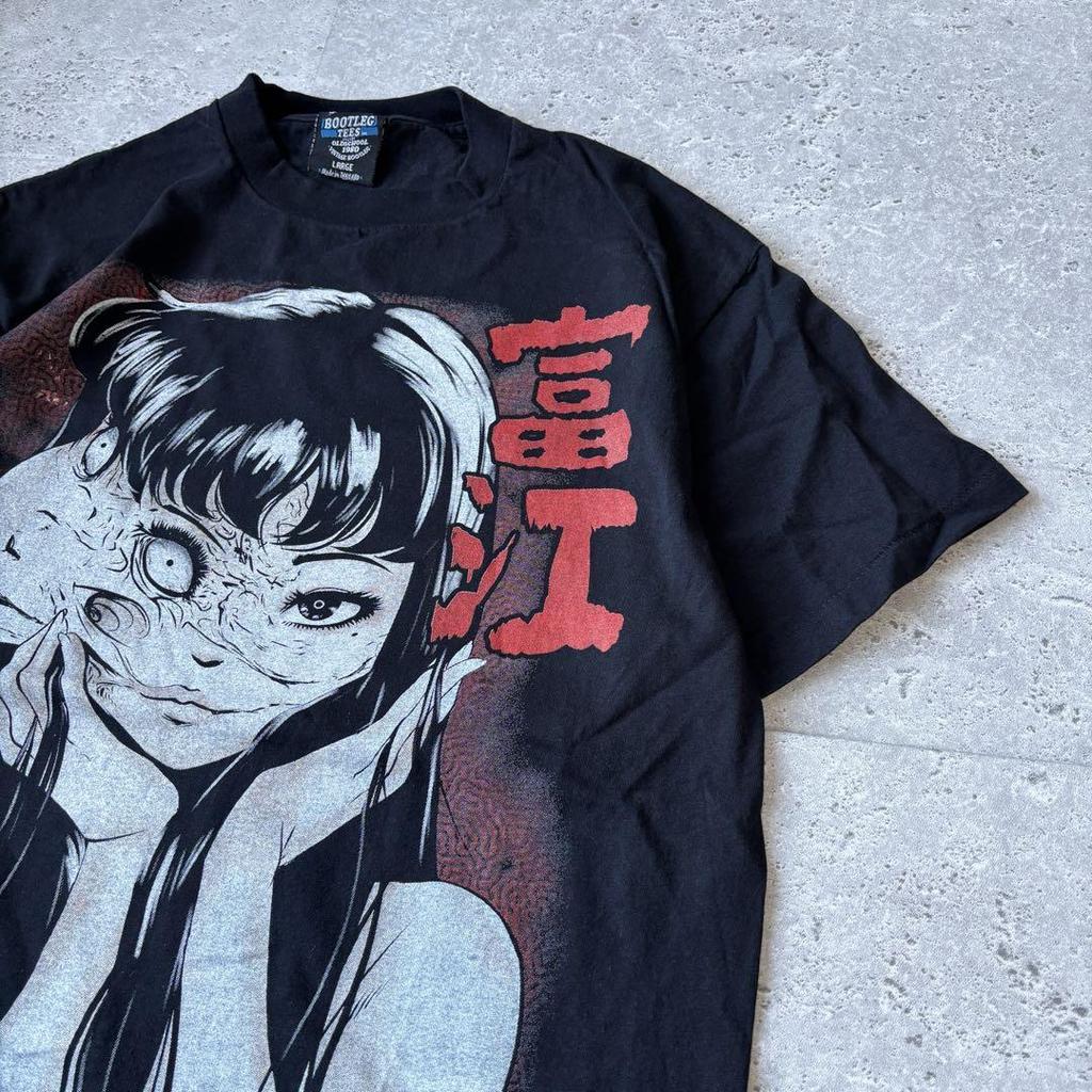 [USED] Junji Ito Tomie Subculture Horror T-Shirt, Size L, Black, Short Sleeve, Anime
