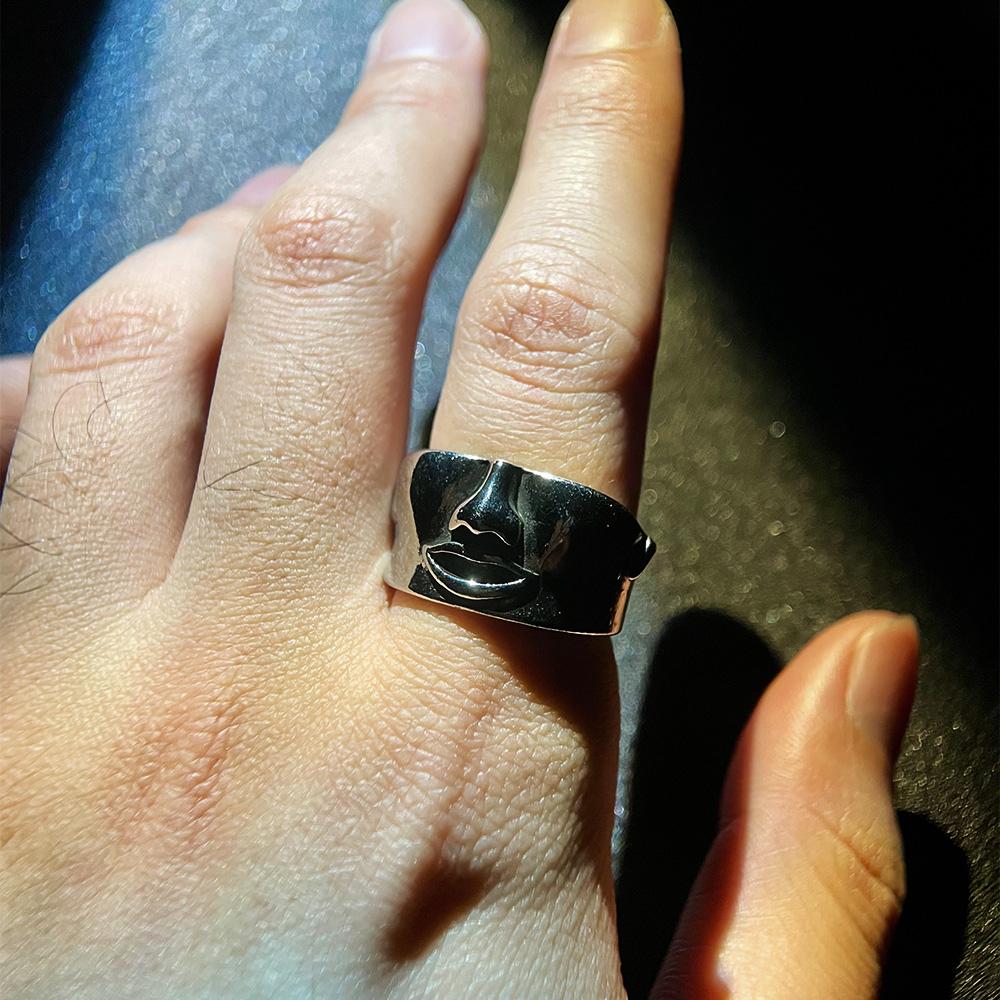 

Ретро Кольцо на пол-лица Не вижу зла Панк Готика Регулируемое Открытое Кольцо для Мужчин Сплав Циркон Арт Аксессуары Креативный Унисекс Подарок resizable