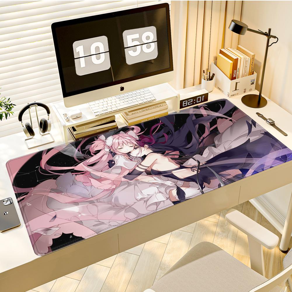 Extended Pad Rubber Mousepad Madoka Kaname Anime Nonslip Desk Mat Office Accessories Magical Girl Mouse Carpet Pc Cabinet Games