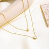 Heart Layered Necklace Stainless Steel Gold Color Pendant Necklaces Women Minimalism Style Jewelry Accessories Collar Chain