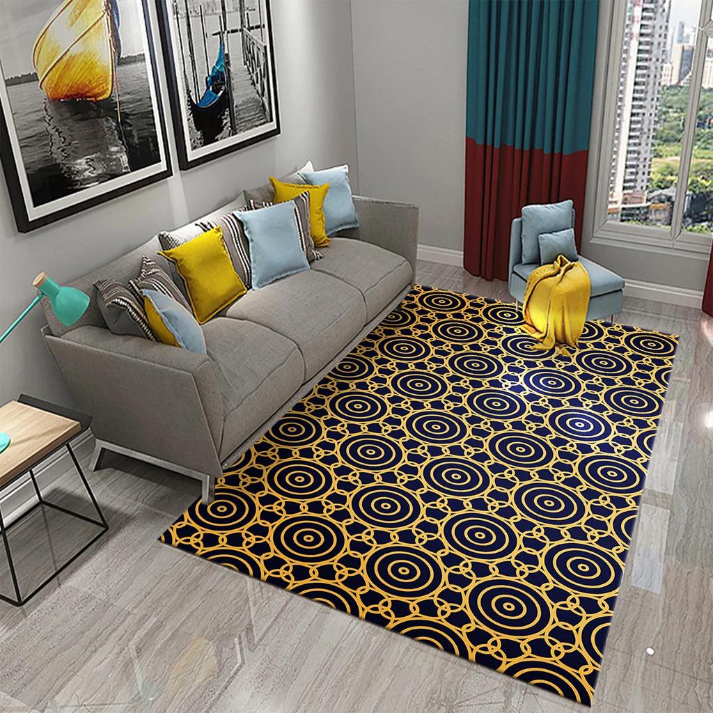 Colorful Lines Circle Geometry Texture Carpet for Bathroom Kitchen Entrance Doormats Anti-slip Rugs Bedroom Decor Floor Carpet