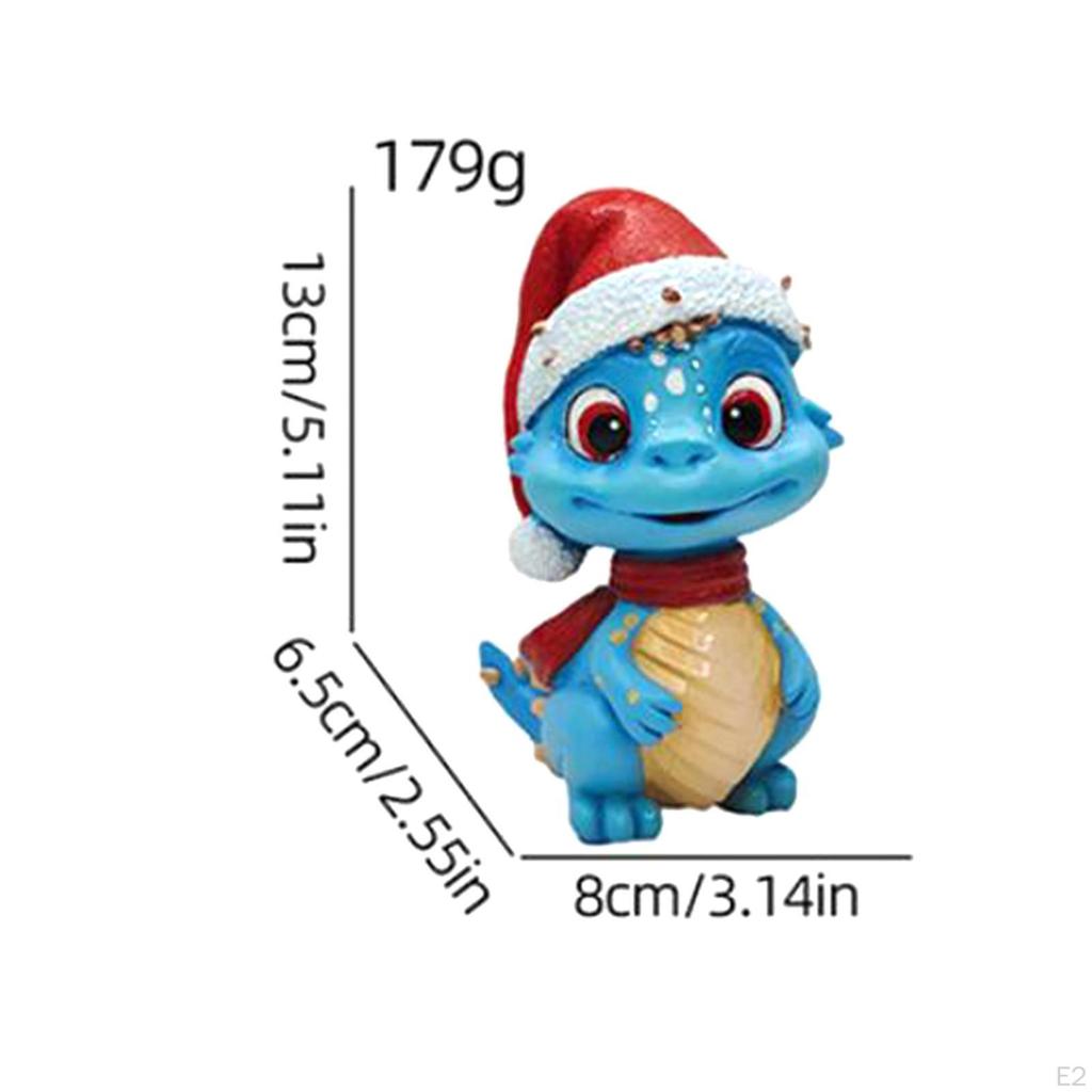 Christmas Decoration Dragon Figurine Miniature Lovely Xmas Statue Ornament for Home
