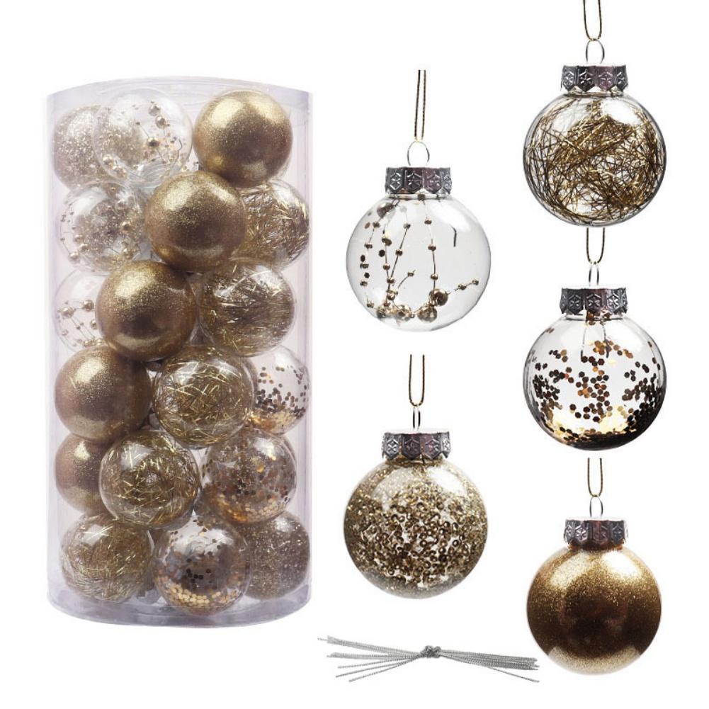 Clear Christmas Ball Ornaments Decorations Xmas Tree Shatterproof Ornaments with Hanging Loop for Home Decor Holiday Party
