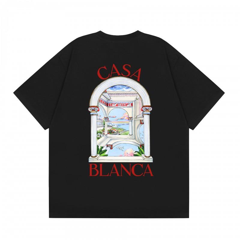 2026 Casablanca Print Loose Fit Cotton T-Shirt Men Youth Casual Wear