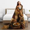Cat Selfie with Santa Plush Blanket Kids Adult Flannel Bedding Throws For Couch Chair Soft Warm Custom Quality Bedspread