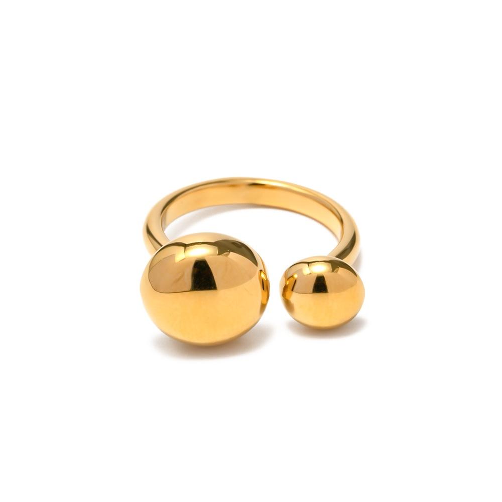 Trendy Ins Wind Cross-border Geometric 18k Gold Stainless Steel Water Drop Ring Durable Stainless Steel Material