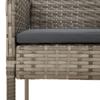 Vidaxl 5-Cz. Garden Furniture Set, Cushions, Black-Grey PE Rattan