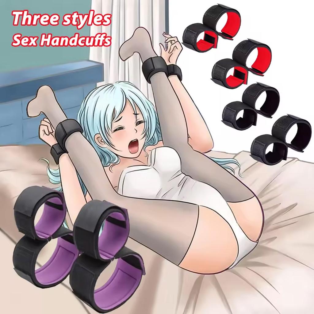 BDSM Bondage Set Erotikspiele Fußfesseln Sexspielzeug für Frauen Paare Sklave im Bett SM Soft Strap Handschellen Sexshop