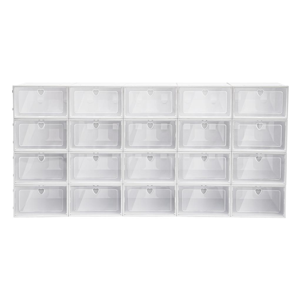 20 STÜCKE Schuhbox Stapelbarer Aufbewahrungsorganizer Transparent Sneaker-Hülle Behälter Platzsparend für Schrank Schlafzimmer 13*9.1*5.5in