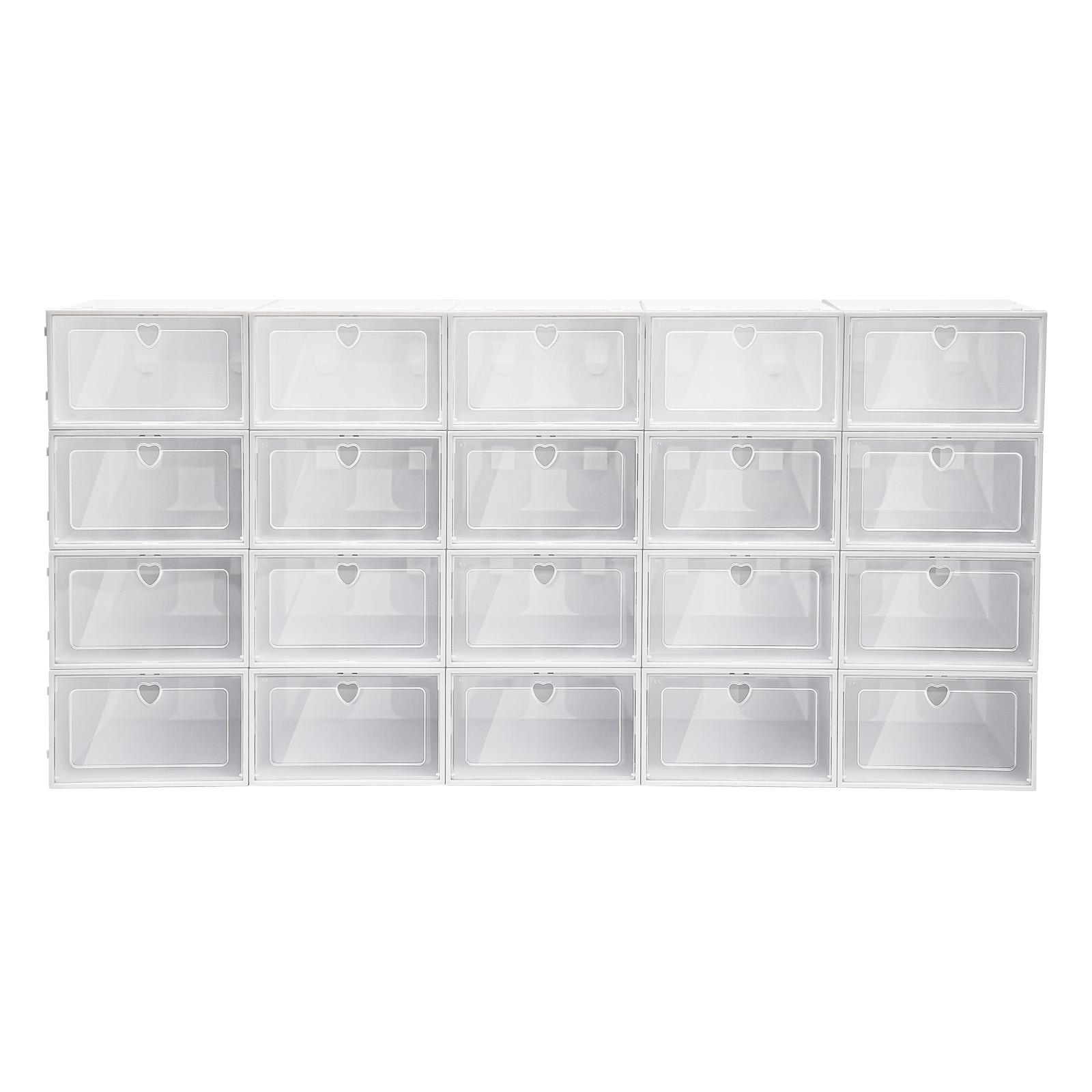 

20PCS Shoe Box Stackable Storage Organizer Transparent Sneaker Case Container Space Saving for Closet Bedroom 13*9.1*5.5in