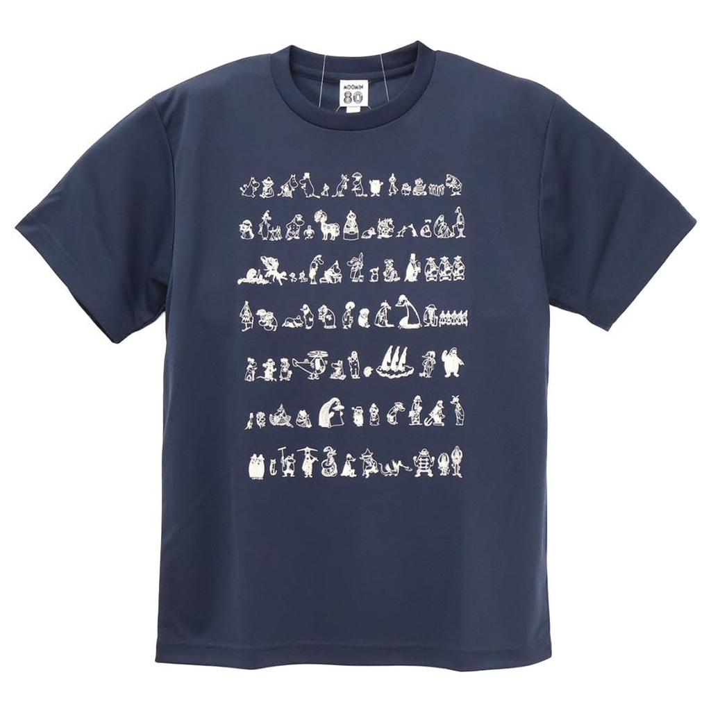 Moomin 80th Anniversary Dry T-Shirt All Star Navy L Size