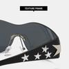 Star Wrap Around Sun Glasses Rimless Y2K Sunglasses for Women and Men Cool Black Sunglasses Shades for Beach