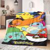 PokeMon Anime Print Blanket Warm Comfortable Flannel Blanket Suitable for Bedrooms, Sofas, Beds, Chairs, Picnics, Travel