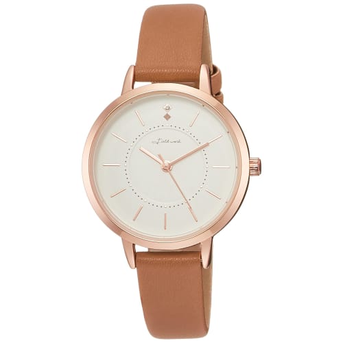 

Fieldwork Analog Simple Watch, Pink Gold with Leather Strap, Women s, Brown, JN001-4