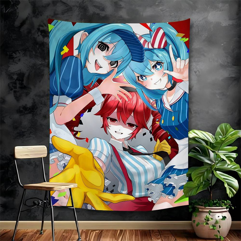 Virtual Idol HHatsunes MikU Colorful Tapestry Wall Hanging Bohemian Wall Tapestries Mandala Wall Hanging Sheets