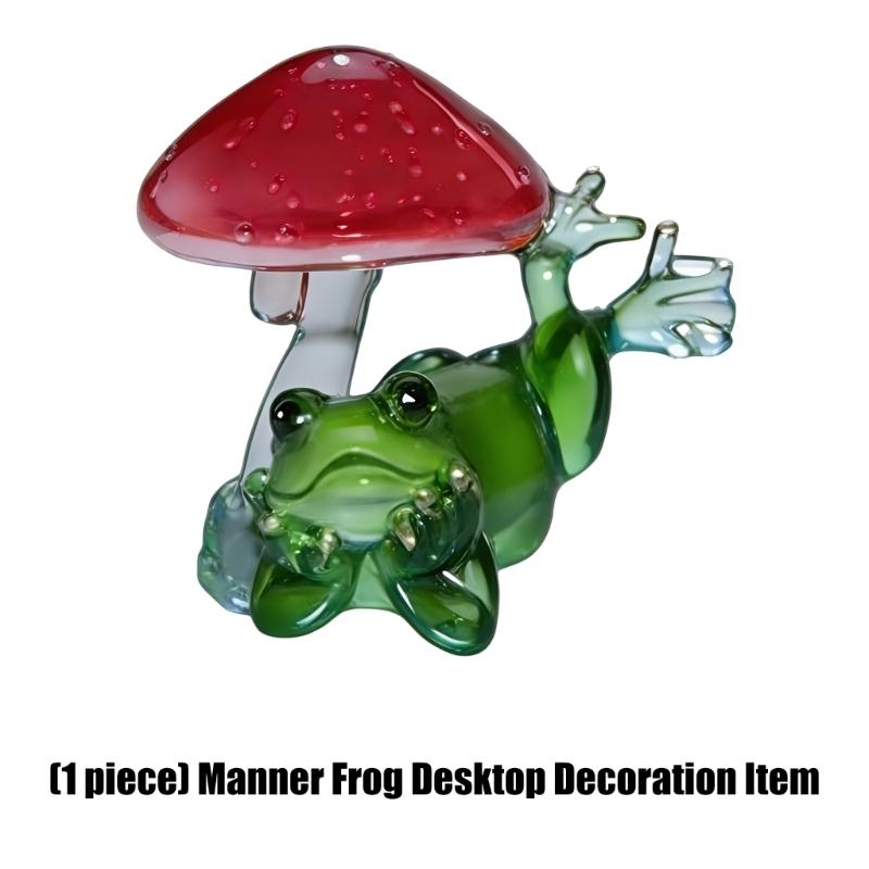 Frogs Statue for Garden Decors Green Frogs Figurines Resin Animal Sculptures Desk Ornament Collectible Gift Women Men