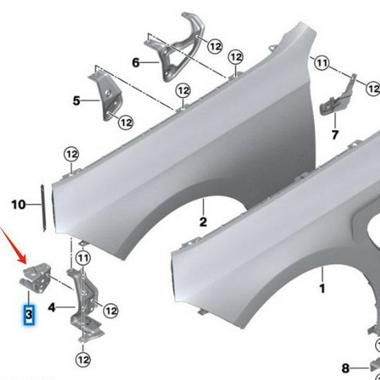BMW 7 Series G70 Fender Bracket (41145A37987, 41145A37988)