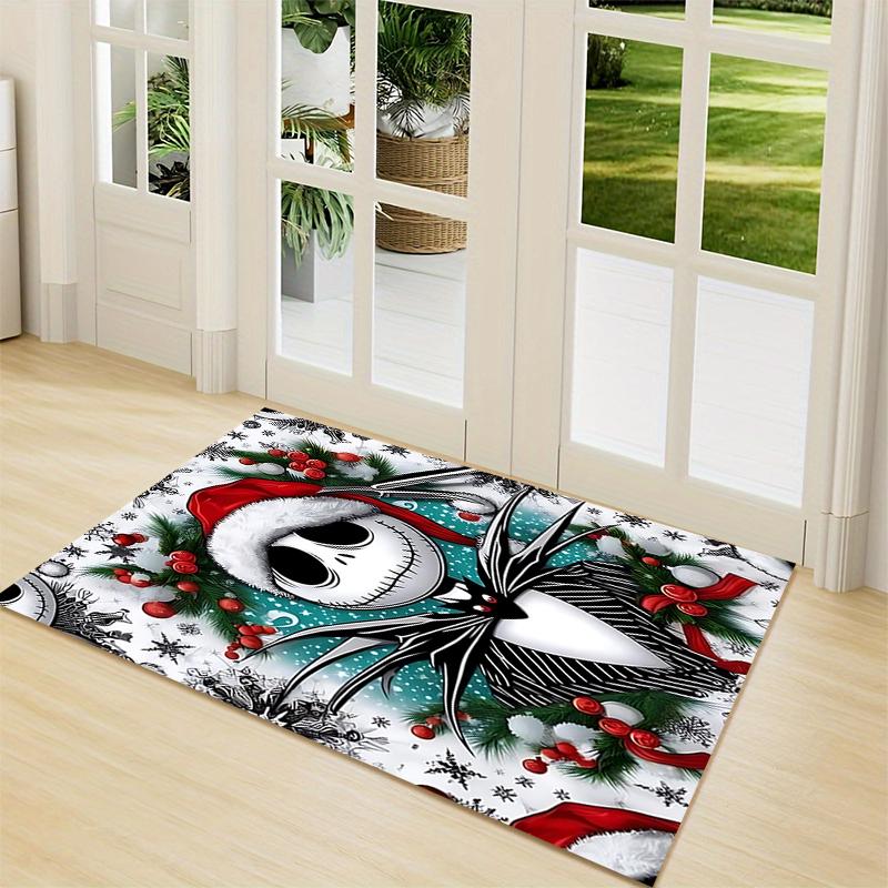 1Pc Christmas Jack Skellington Carpet Rug Soft Washable Antislip Home Living Room Sofa Mats Personalized Christmas Rug