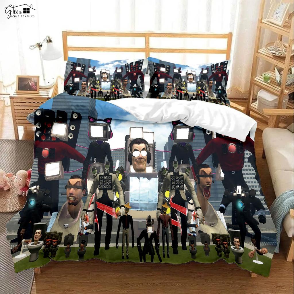 Animation Cartoon Game 3d Printing Quilt Cover Pillowcase Bedding Set Three-Piece Soft And Comfortable Duvet Cover