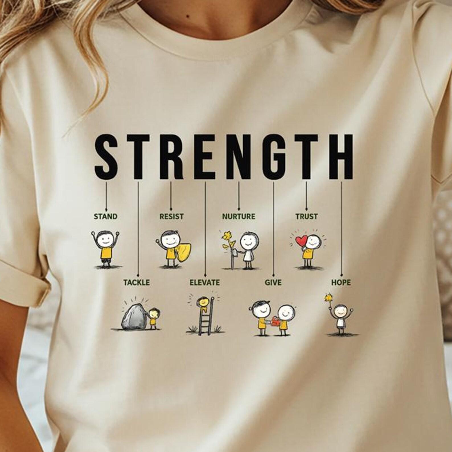 Strength Motivational T-Shirt, Inspirational Quote Shirt, Positive Mindset Graphic Tee, Self Growth Shirt, Mental Strength Gift M