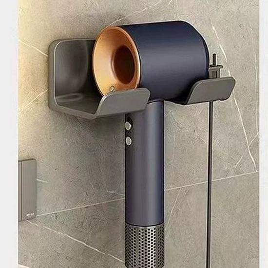 Punch-Free Wall-Mounted Hair Dryer Holder - Bathroom Storage Rack