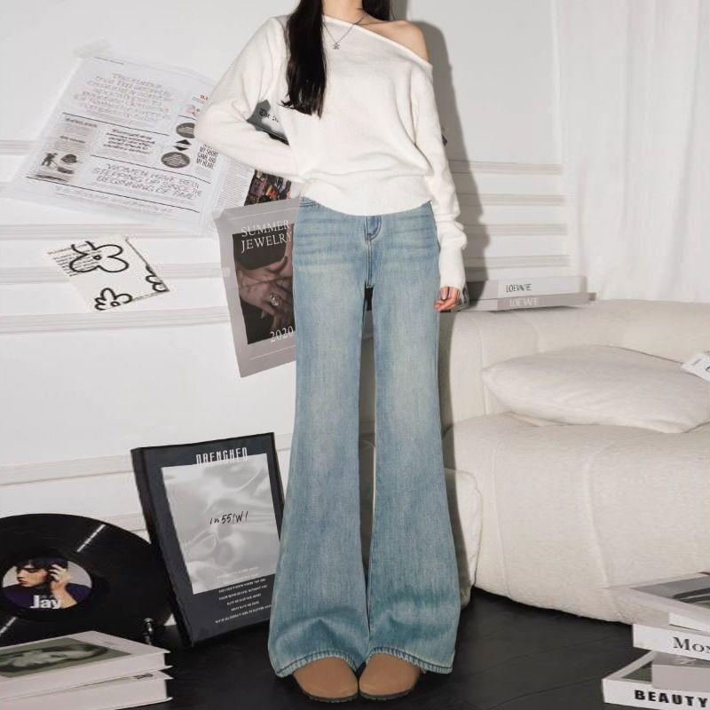 Comfortable Micro-launched Jeans Female Flared Trousers Bullet Force High-waisted Hundreds of Skinny Dragged Trousers Jeans for Women Long Denim Pants