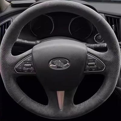 Ručně šitý protiskluzový potah na volant z broušené kůže pro Infiniti Q50 2013-2017 QX50 2015-2017 Autodíly