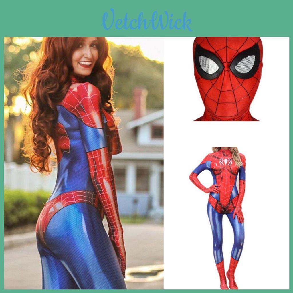 Fantasia Cosplay do Homem-Aranha Sexy Macacão Para Mulheres Roupa de Festa de Halloween