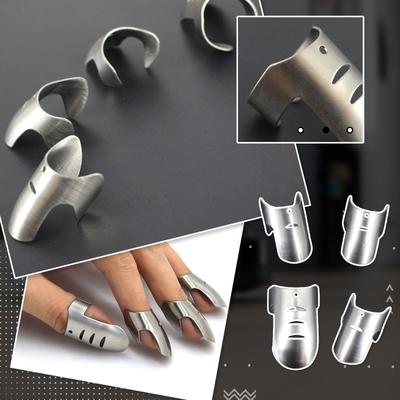 Syuanmuer 4 Stück Fingernagelschutz aus Edelstahl für die Küche, HSlice-Messerwerkzeug, Fingerschneideschutz für die Küche