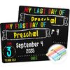 First & Last Day of School Chalkboard Sign (8.5x11 Inches, Double-Sided), My Small Back To School Board, for Kids - Preschool, Kindergarten, 1st
