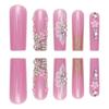 Long Press-On Nail Tips Women - Removable Acrylic Art Set Sweet Style Gel Glue Jelly Adhesive Options