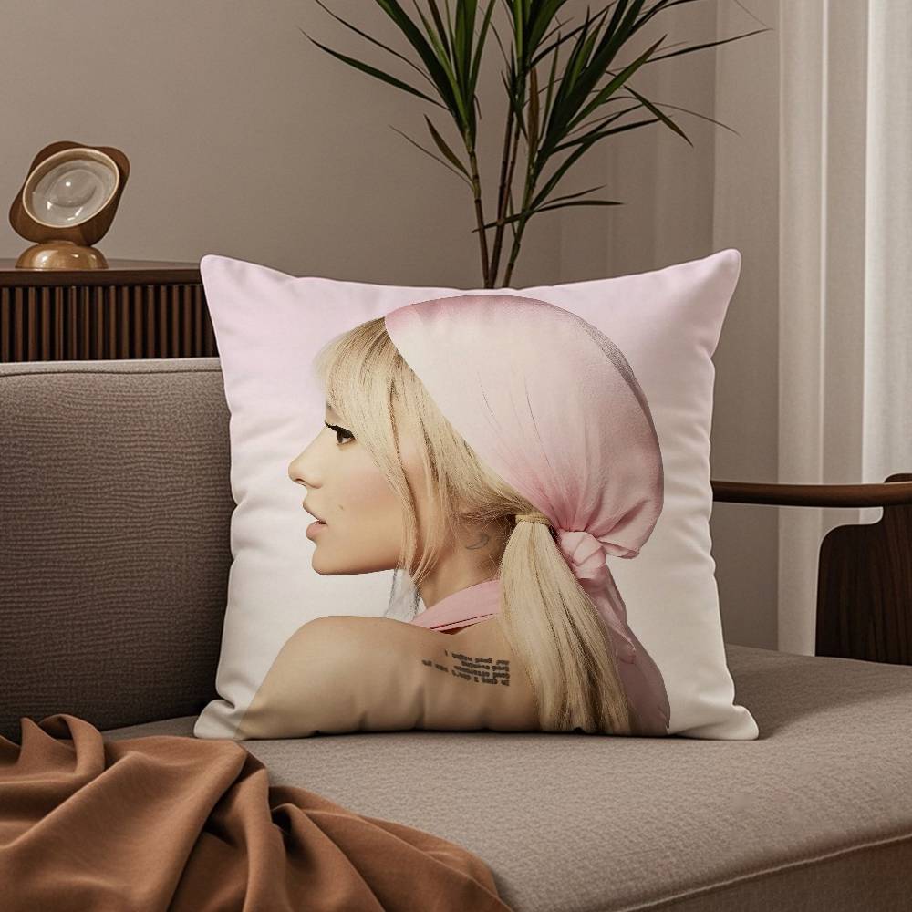 Hot Singers A-Ariana GranSde Fashion Pillow Case Comfort Sofa Bed Silky Elegant Invisible Zipper Custom Decorative Cushion Cover