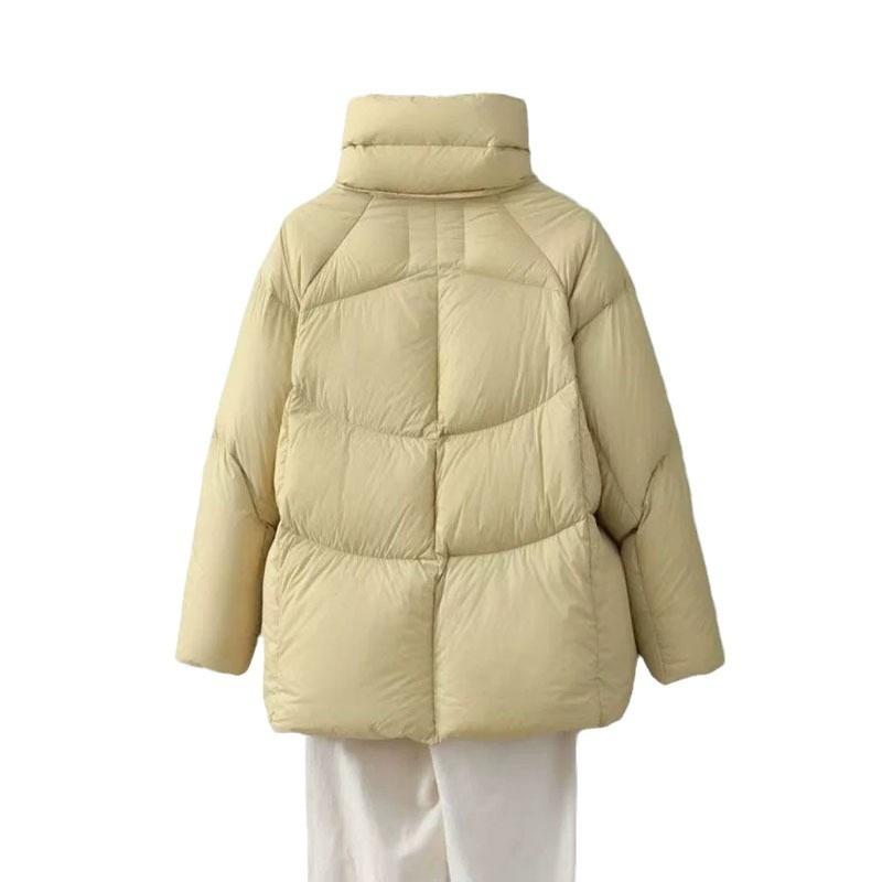 New Down Jacket Women's Winter Stand-up Collar Cocoon-shaped Thickened Puff Bread Jacket Simple Short Top
