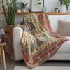Retro Bohemian Style Pattern Flannel Printed Blanket Suitable For All Seasons Suitable For Living Room Office Sofa And Travel
