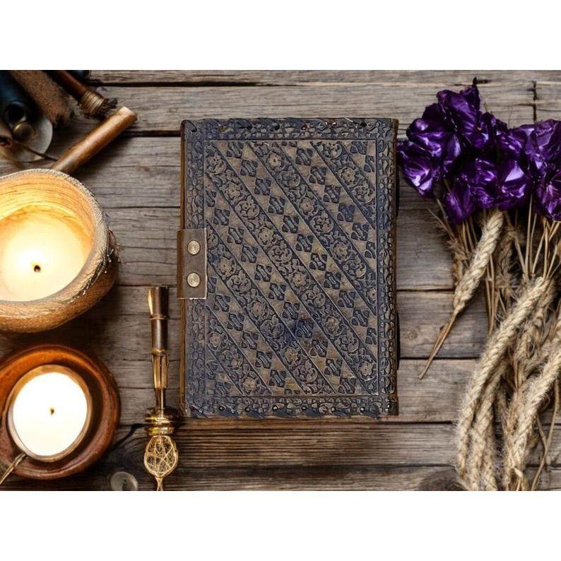Lapis Lazuli Leather Journal: Embossed Book of Shadows, Grimoire
