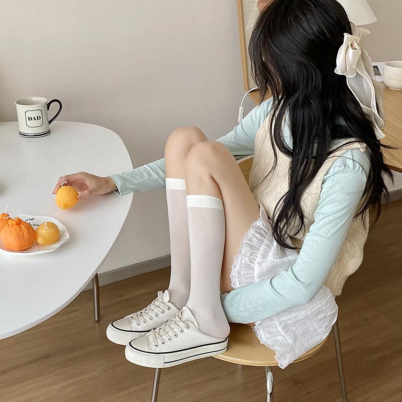 Jk Lolita Knee-length Calf Socks for Women Long Stockings for Students Japanese Style Dopamine Color Socks