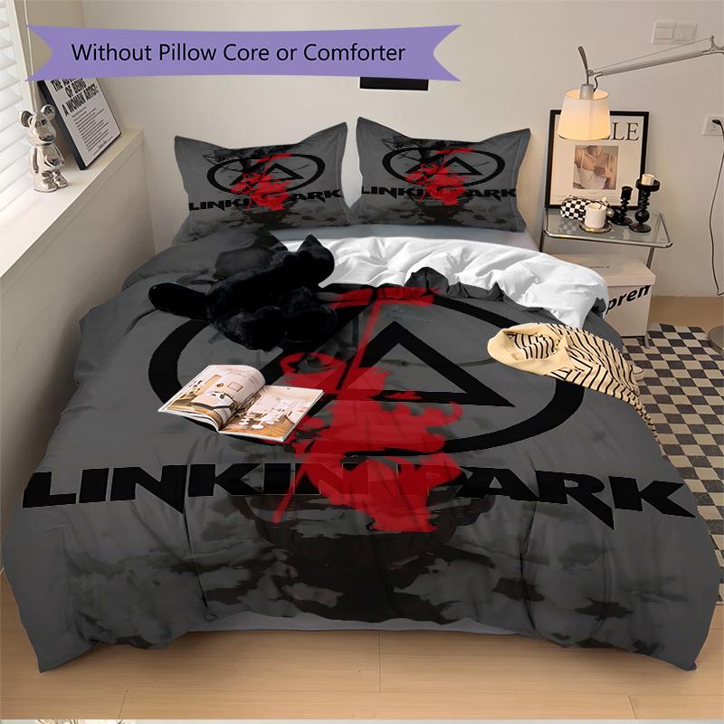 3pcs Linkin Park Band Merchandise Duvet Cover Set - Machine Washable, Includes 1 Duvet Cover and 2 Pillowcases, No Core Included, All-Season