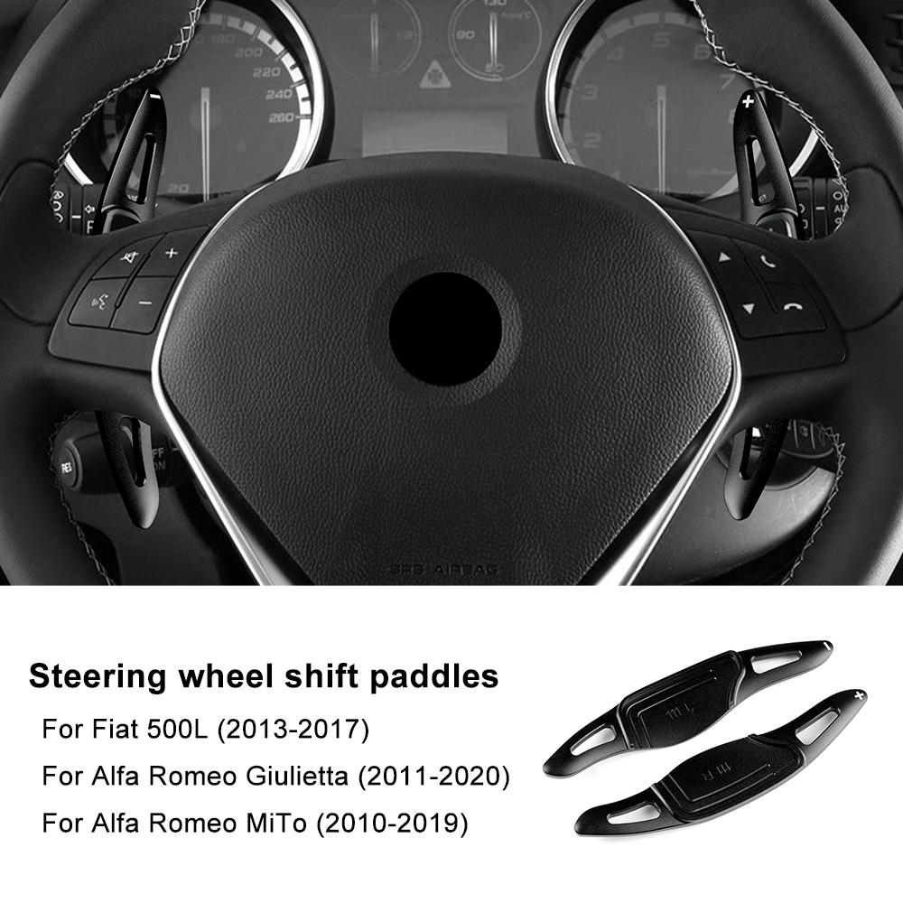 Aluminium Alloy For Alfa Romeo Giulietta MiTo & Fiat 500L Car Steering Wheel Shift Paddle DSG Extension Shifter Gear Accessories чёрный