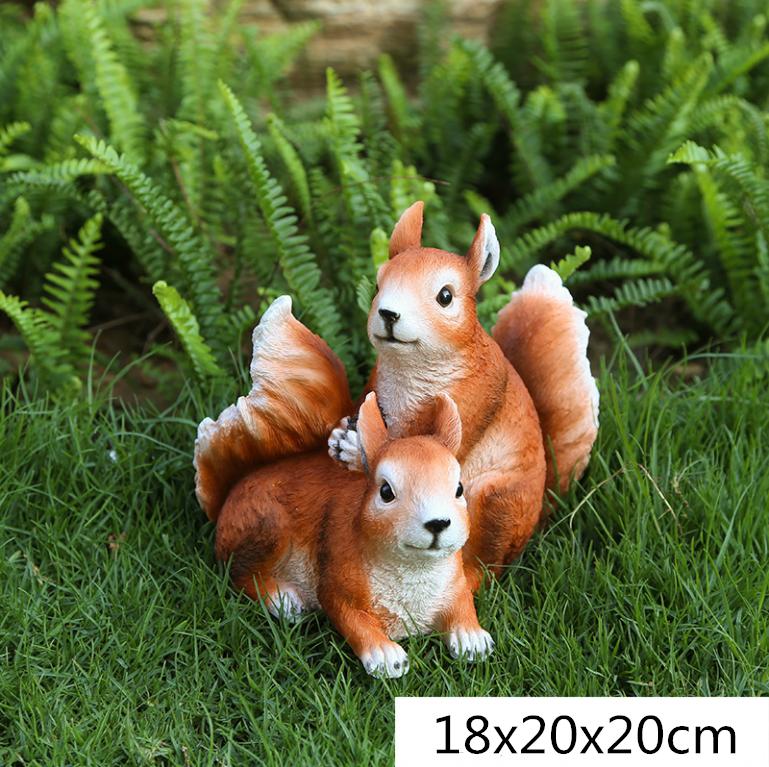 Kreatywna żywiczna wiewiórka Dekoracja ogrodowa Akcesoria do domu na zewnątrz Symulowane ozdoby zwierzęce Miniatury do ogrodu wróżek