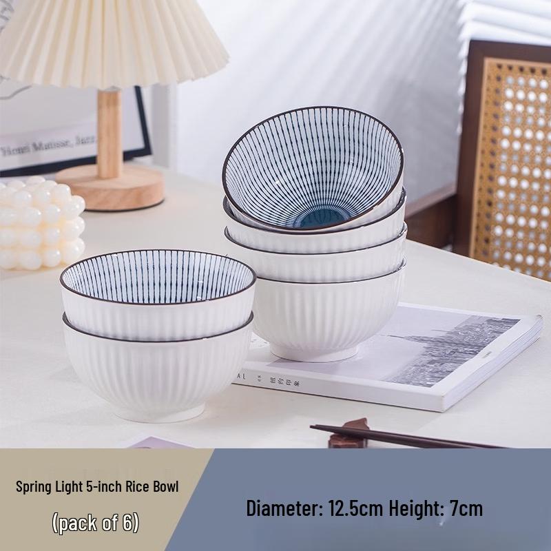 ZhuChuang JingPin Spring Light Underglaze Ceramic Dinner Bowl Set