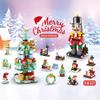 Merry Christmas Toy Tree Building Clamping Blocks Bricks Christmas Village Toys Gift Decorations Figurine for Diy Christmas Gift