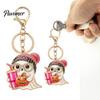 Halloween Bag Charm Cartoon Ghost Keychain for Backpack, Holding Milk Festive Party Favor Tea Pumpkin Keyring, Handbags Backpack Accessories