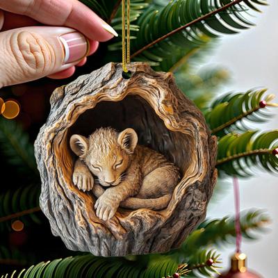 Weihnachtsbaum Anhänger Hängender Acryl Schmuck mit Kordel Einfach zu Installieren Entzückende Tierform Feiertags Festliche Dekoration