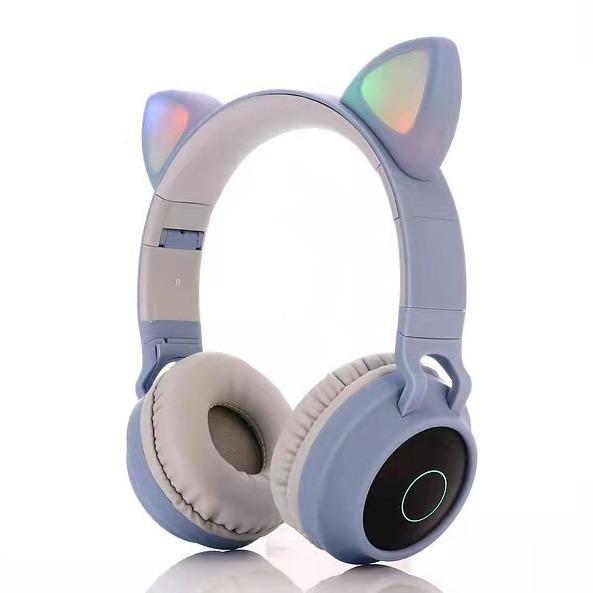 Cat Ear Luminous Bluetooth Headset: Over-Ear Wireless Headphones Compatible with Mobile Phones
