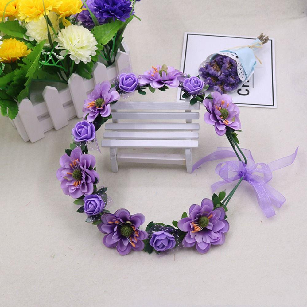 Party Fashion Headdress Floral Tiara Headband Rose Flower Women Headwear Flower Crowns Headband